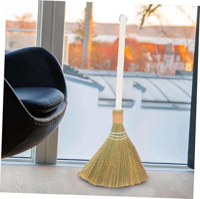 2pcs Natural Grass Material Handmade Soft Bristle Broom for Home Cleaning Sweep Straw Indoor