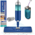 True &amp Tidy® Multi-Surface Spray Mop with Refillable Water Bottle Use Any Cleaning Solution Easy to Fill and Refill with Machine Washable Mop Pad (Navy)