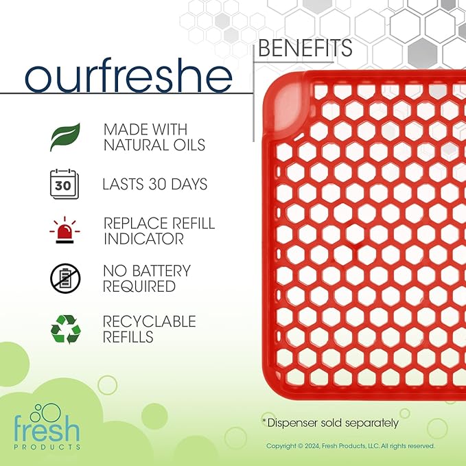 Fresh Products ourfreshe Plug In Air Freshener 30 Day Refills Replace Messy Aerosols with Dry Fragrance For Use in Medium Sized Spaces Island Sunrise 6 Pack