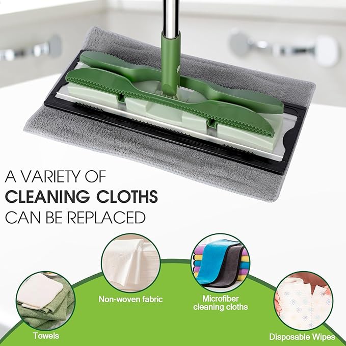 MASTERTOP Microfiber Mop - Flat Floor Mops Wet Dry Dust Mop with 4 Washable Pads &amp 52.4'' Stainless Steel Handle for Hardwood Laminate Tile Floor Cleaning