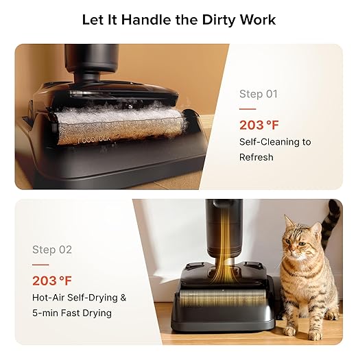 roborock F25 ACE Pro Foam Wet Dry Vacuum Cleaner Cordless Vacuum Mop 25000Pa Foam Spray Mop 203°F Self-Cleaning Hard Floor Cleaner Machine for Tile Hardwood Floor Gentle Cleaning 180° Lie Flat