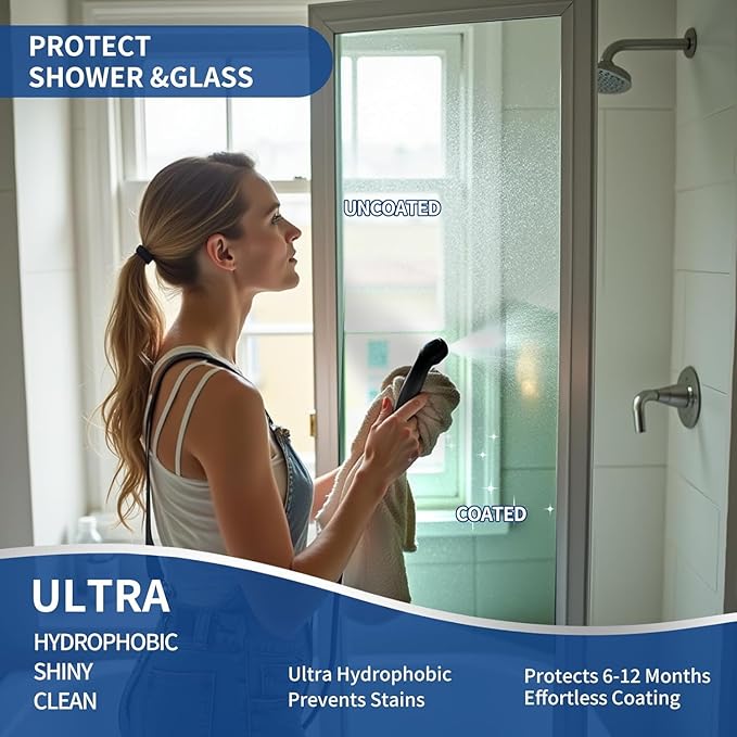 Home Ceramic Coating Spray Kit - Shine Seal &amp Protect Kitchen &amp Bath Surfaces High-Gloss Repels Stains &amp Grime Effective - Great for Stainless Steel Sinks Countertops Glass and More