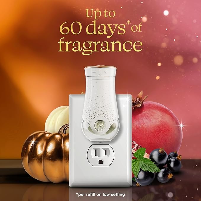 Glade PlugIns Scented Oil Refill 5-Pack Pumpkin &amp Ginger + Pomegranate &amp Currant Fragrance 0.67 fl oz (25 Total Refills) Air Freshener Oil Refills for Plug-In Warmer