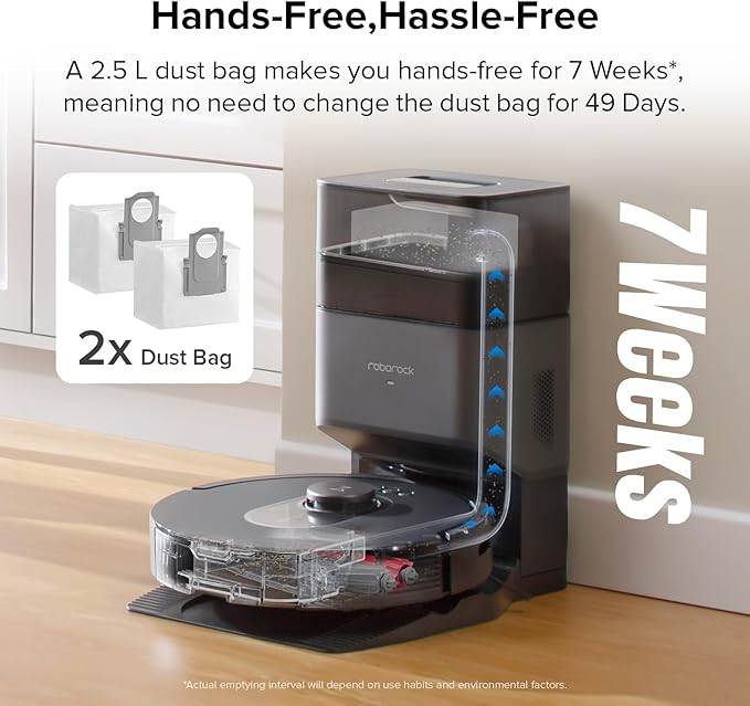 roborock Q5 Max+ Robot Vacuum with Self-Empty Dock Upgraded from Q5+ 5500 Pa Suction DuoRoller Brush Hands-Free Cleaning for up to 7 Weeks PreciSense LiDAR Navigation App &amp Voice Control