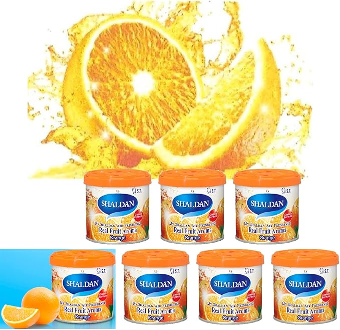 My Shaldan 7 packs Orange Scent Car Air Freshener - Gel based and long lasting fresh fragrance and YirehStore Finger Heart Hanging Freshener