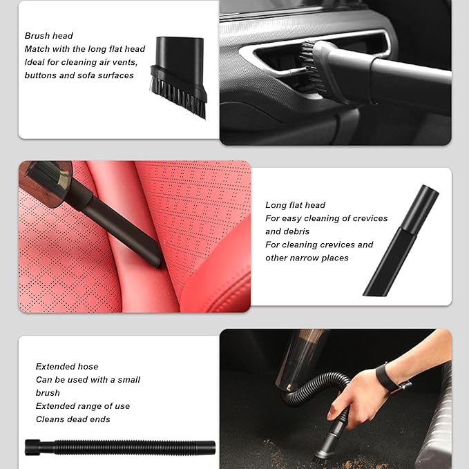 Tnfeeon Home Lightweight Mini Cleaner for Carpet and Hard Floor Cordless Stick Vacuum with Powerful Suction for Car Carpet Hardwood Floor Pet Hair Multi Surfaces Handheld Vac