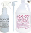 LUCAS-CIDE Salon and Spa Disinfectant 1 Gallon (Pink) Bundle with Pump &amp Leak Proof Empty Spray Bottle (32 Oz.)