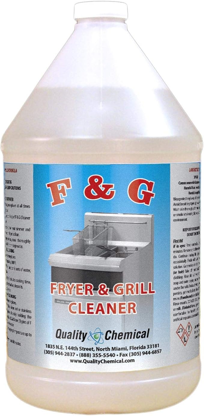Quality Chemical Commercial Fryer &amp Grill Cleaner for Fryer Cleaner/Deep Fryer Cleaner/Restaurant Grade Cleaner for Commercial Use/Contains Caustic Soda Powder/Sodium Hydroxide - 128 oz (pack of 1