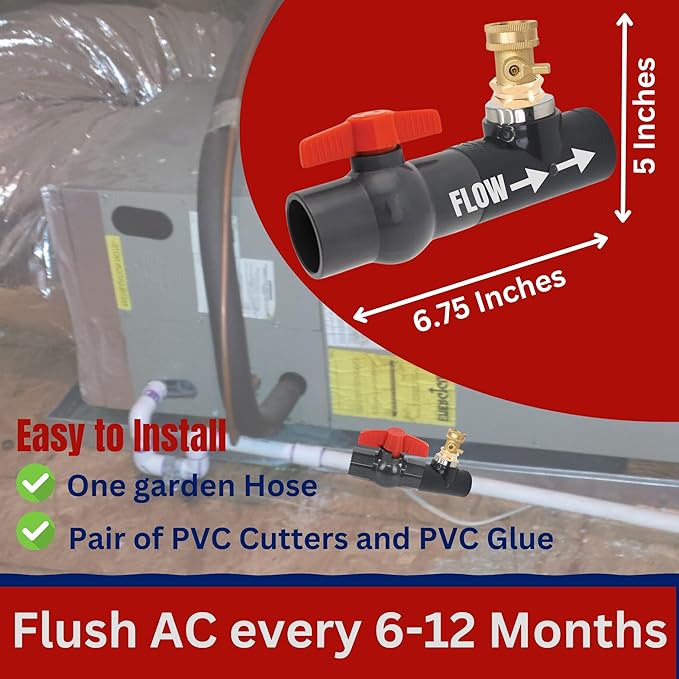 AC Drain Line Cleaner Tool Unclogger - Condensate A/C Cleaner Flush HVAC Maintenance Cleaner Ac Drain Line Cleaner No Refills Tablets or Vacuum. AC Flow Line Tool No More Clogs Ever