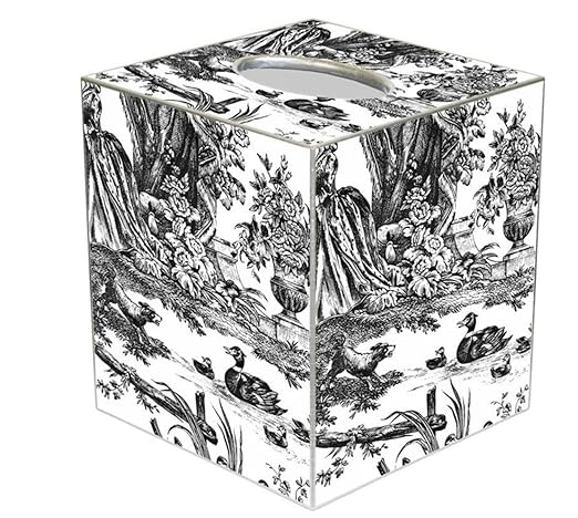 Marye-Kelley WB443-Black Toile Wastepaper Basket