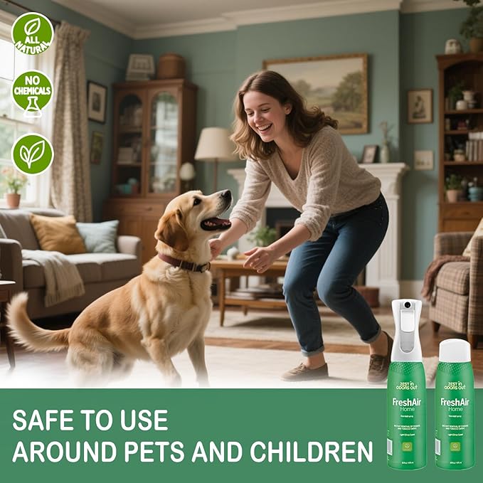 House of Zest FreshAir Home&ampPets – Eliminate household odorsfrom trashlaundrybathroom/diaper stinkand pet funk.Chemical Freemade with plant-based ingredients with light citrus scent.2pk 32fl