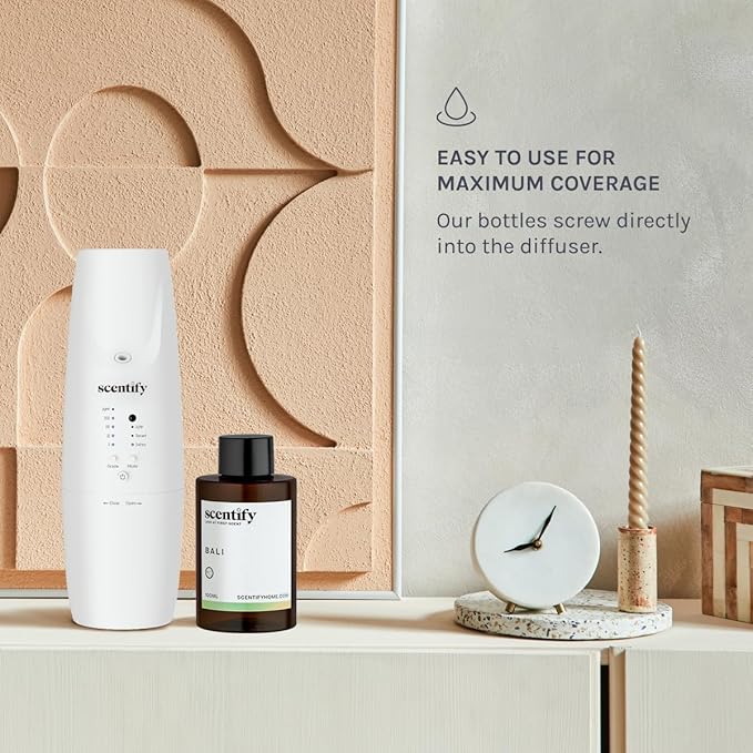 Scentify Bali Aroma Oil Refill Scent for Oil Diffusers - Lemon Green Amber Musk Woody Scents - Luxurious Relaxing Aromatherapy Diffuser Fragrance 100ml 3.38 oz