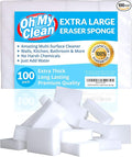 (100 Pack) Extra Large Eraser Sponge – Extra Thick Long Lasting Magic Melamine Cleaning Sponges in Bulk – White Foam Pads for Walls Kitchen Bathroom Floor &amp Baseboard Cleaner