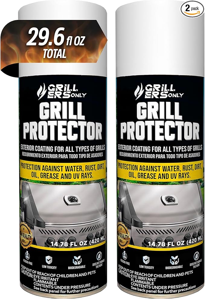 2-Pack Ceramic Grill Protector | Rust Prevention Spray &amp Anti Rust Spray for Metal | UV Shield &amp Blackstone Griddle Conditioner Alternative for Exterior Protection - 14.8 fl oz.