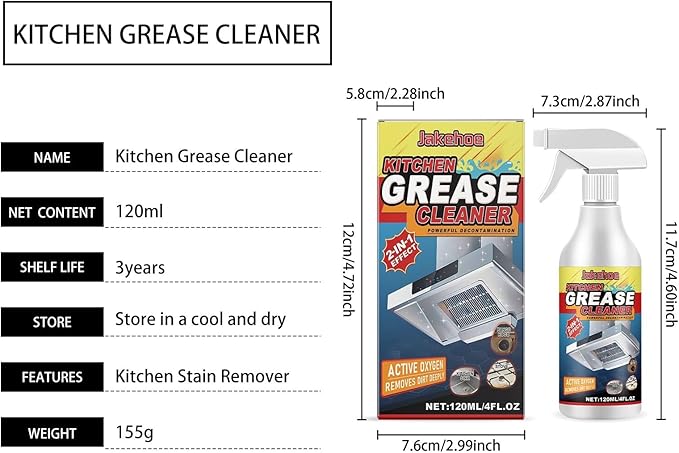Kitchen Grease Cleaner Heavy Duty Stain Remover For Stoves Foam Cleaner For Home Use Cleans &amp Protects Surfaces(3PCS)