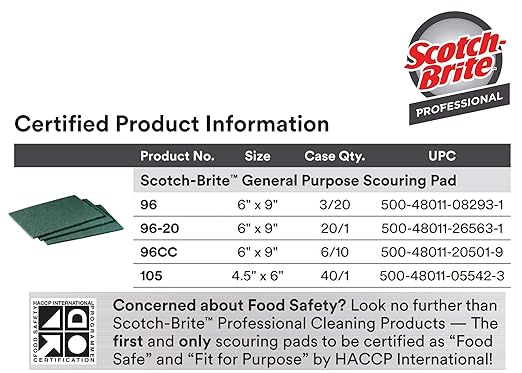 Scotch-Brite General Purpose Scouring Pads 105 Green 4.5 x 6 Cleaning Scrub Pads (Pack of 40)