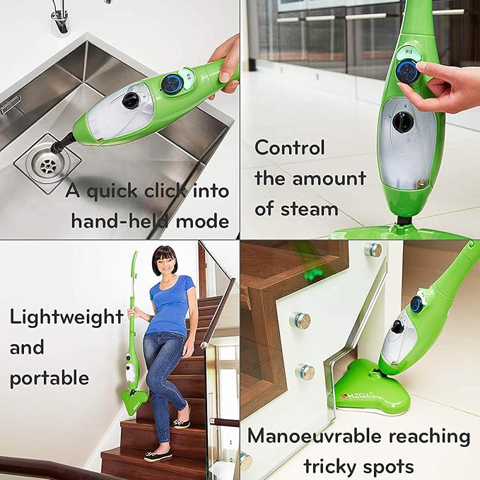 Electric Mop Floor Cleaner Cordless Multifunctional Household Rechargeable Steam Mop Handheld Vacuum Floor and Carpet Cleaner Green (Green)