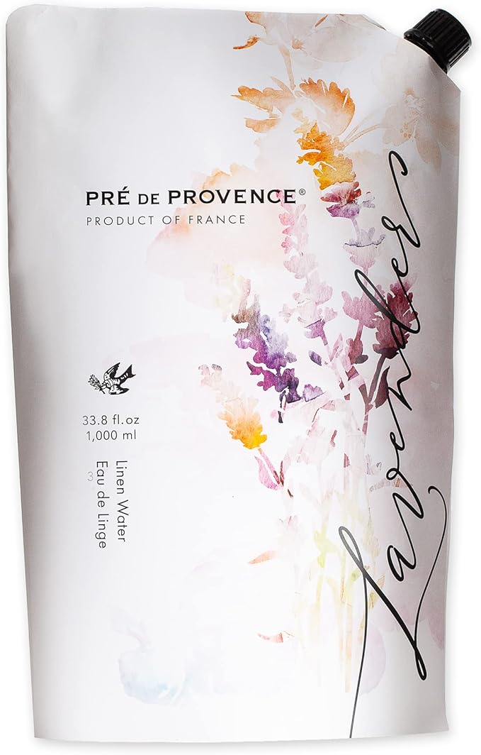 Pre de Provence Provincial Lavender Collection Soft Calming Scent for Your Home Linen Water Refill 33.8 fl oz
