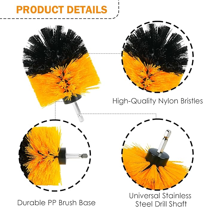 18PCS Drill Brush Attachments Set Power Cleaning Scrub Brushes with Scrub Pads Sponge Extend Long Attachment Cleaning Brush Supplies for Bathroom Bathtub Grout Tile Sinks Corners Car Wheel