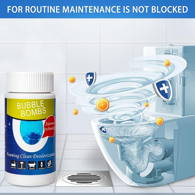 6 Pcs Bubble Bombs Drain Cleaner Pipe Dredge Deodorant Quick Dredge Pipeline Powerful Sink Drain Cleaner Magic Fast Foaming for Kitchen Toilet Pipeline Quick Cleaning Tool