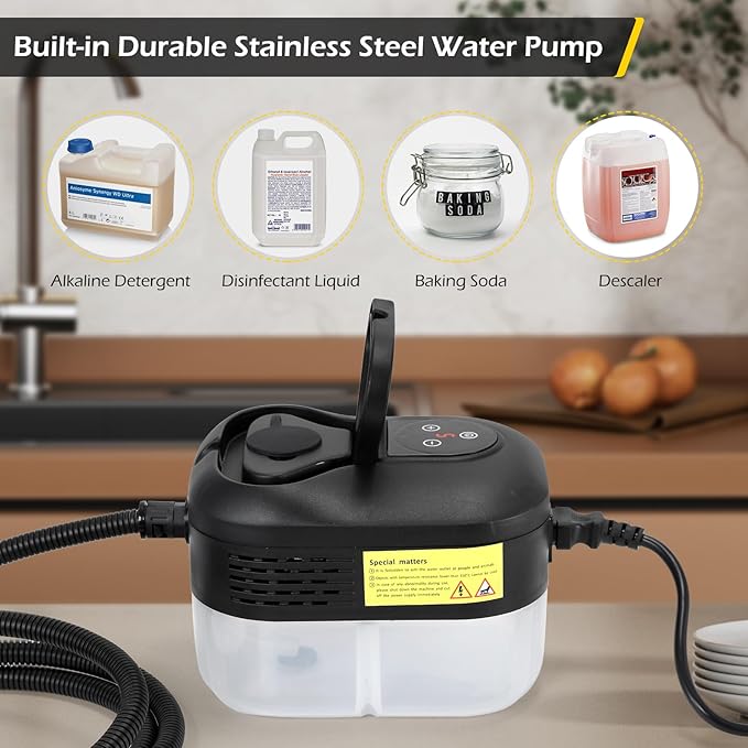 Dyna-Living Steam Cleaner 1500W Handheld Steamer for Cleaning Portable Car Steamer Cleaner 221℉ High-Temp Steamer Cleaner for Home Intelligent Touch Panel &amp Spray Gun Control