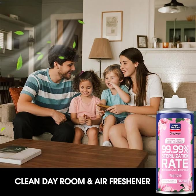 Glodway Air RefresherOdor Eliminator Remover SprayOdor RemoverMagnolia Long-Lasting Scent For HomeCouchMattressFurniture bathroomFabrics &amp Trash6 Ounce4 pack