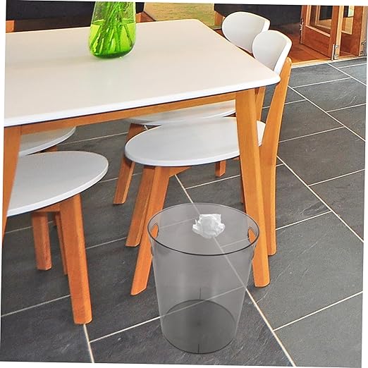 Compact Round Trash Can Handle Stylish Plastic Wastebasket for Home Office Bedroom Kitchen and College Dorm for Recycling and Waste