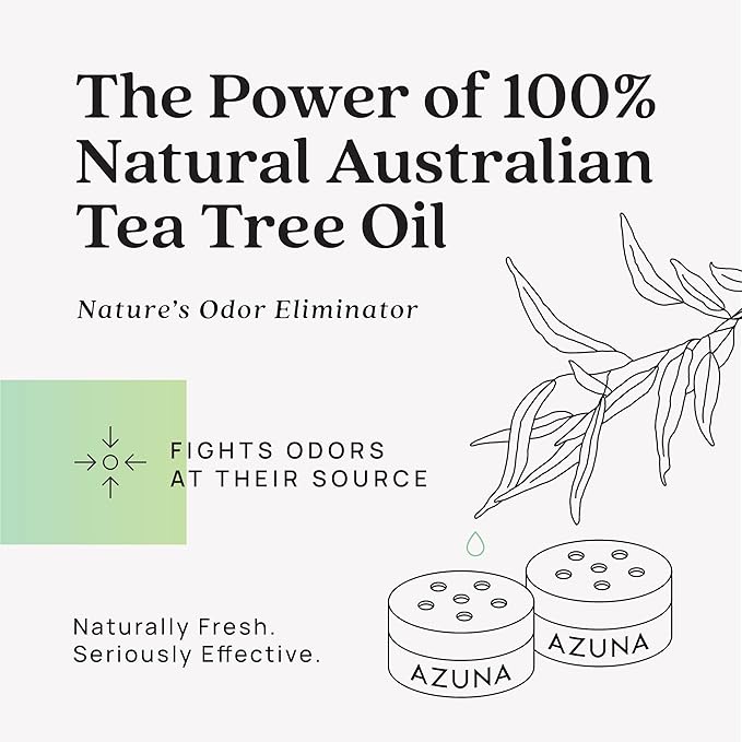 Azuna All-Natural Odor Remover Gel Refill Pouch | Air Purifier with Tea Tree Oil | Plant-Based &amp Long Lasting | For Pet Odors Smoke &amp Strong Odors | Natural Scent 24 oz