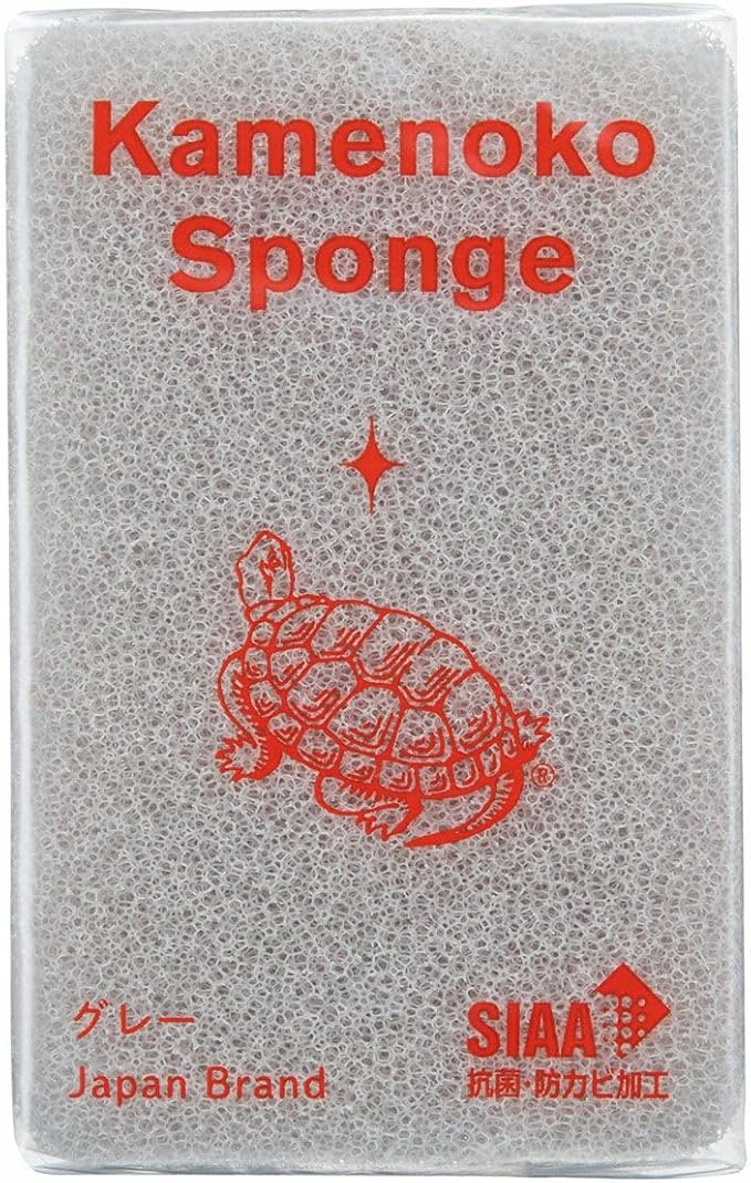 Kamenoko Sponge - Grey - Set of 6 - Kitchen Sponges for Cleaning Dishes and Pans - Odor-Resistant - Made in Japan