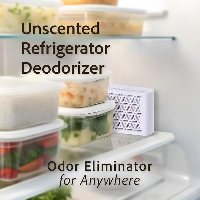 Unscented Refrigerator Deodorizer Lasts 10 Years Superior to Baking Soda &amp Charcoal Odor Eliminator for Fridge Room Office Car | 3 pcs