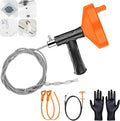 Drain Snake Auger（33 Feet） Plumbing Snake Drain Hair Clog Removal Tool Heavy Duty Snake Auger Sink Unclogger Drain Cleaner Tool for Bathroom Kitchen Tub Shower Drain Clog Remover with Gloves