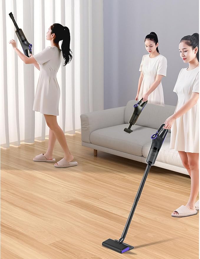 43.7in Cordless Vacuum Cleaner Integrated Multifunctional 15kPA Powerful Suction Rechargeable Handheld Stick Vacuum for Car Stairs Floor