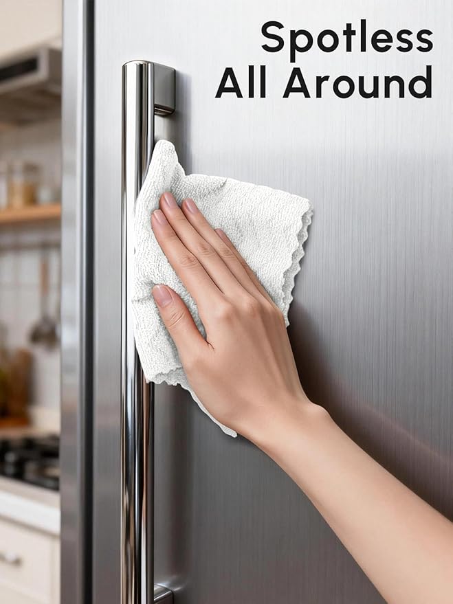 Microfiber Cleaning Cloths Roll 75 Pack Tear Away Microfiber Towels Roll 12 x 12 Lint Free Rags Reusable Cleaning Cloths Washable Scratch FreeUltra Absorbent Dish Rags(White Ripple)