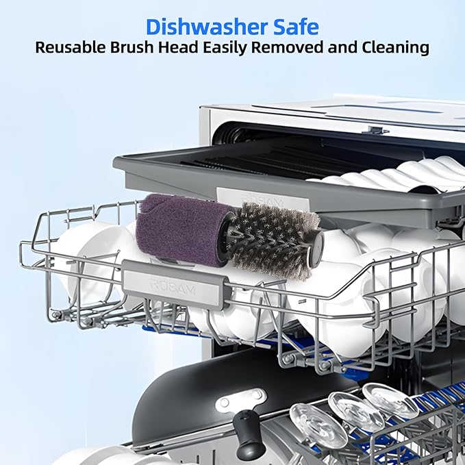 Upgraded Electric Grill Brush Cordless Rechargeable Grill Cleaning Brush with Adjustable Angle Stainless Steel Brush Head 3-Speed Power 90-Min Runtime Waterproof Cleaner for BBQ Grates (Gray)
