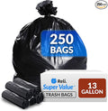 Reli. 13 Gallon Trash Bags | 250 Bags | Black | Tall Kitchen | Strong | Garbage
