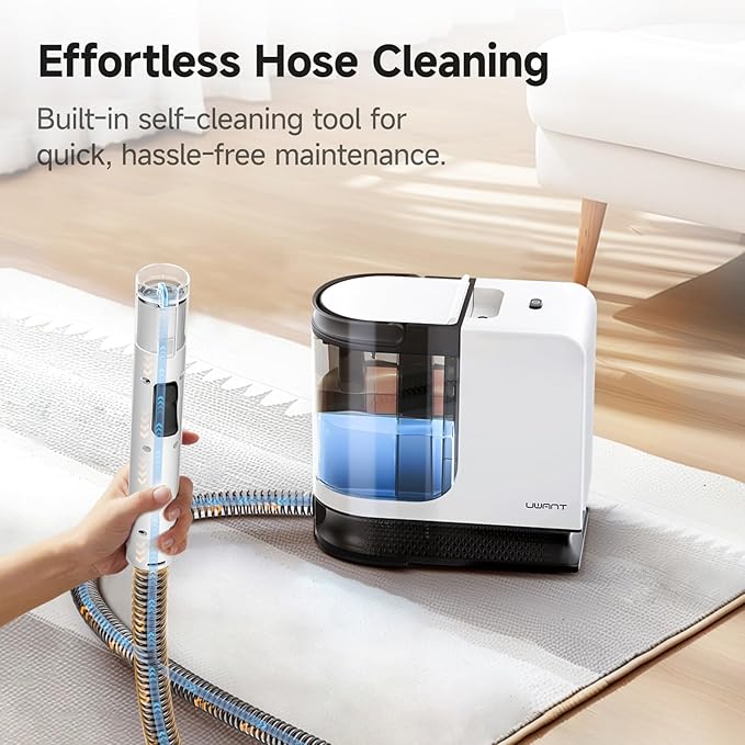 uwant Carpet Cleaner Machine 18Kpa Powerful Suction Portable Carpet Cleaner for Pet Stains with Cleaning Tools&ampSolution Self-Cleaning Upholstery Cleaner for Car Couch Rug Spot