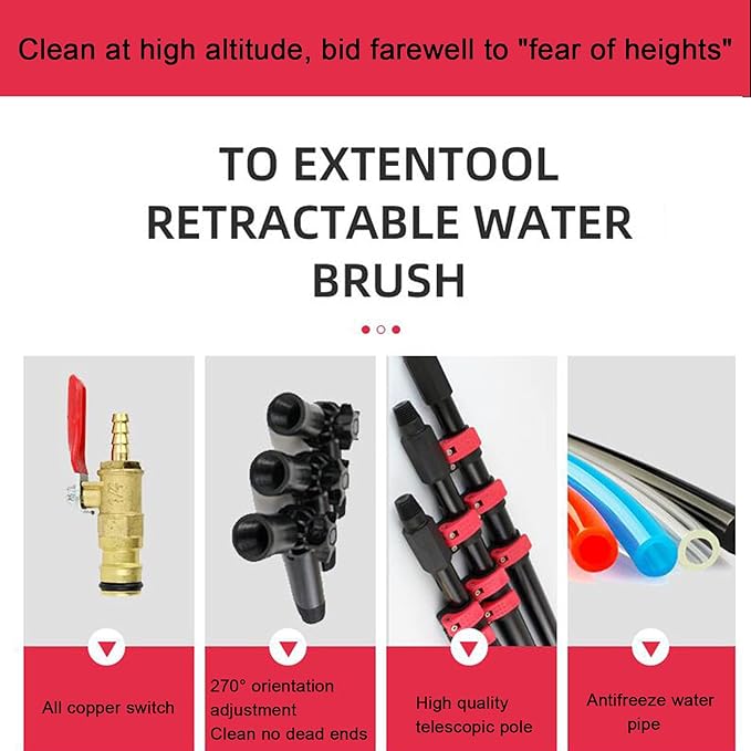 Window Cleaning Brush Commercial Window Cleaning Kit Pole Water Fed Pole Kit Water Fed Brush Water Fed Cleaning System Solar Panel Cleaning Brush