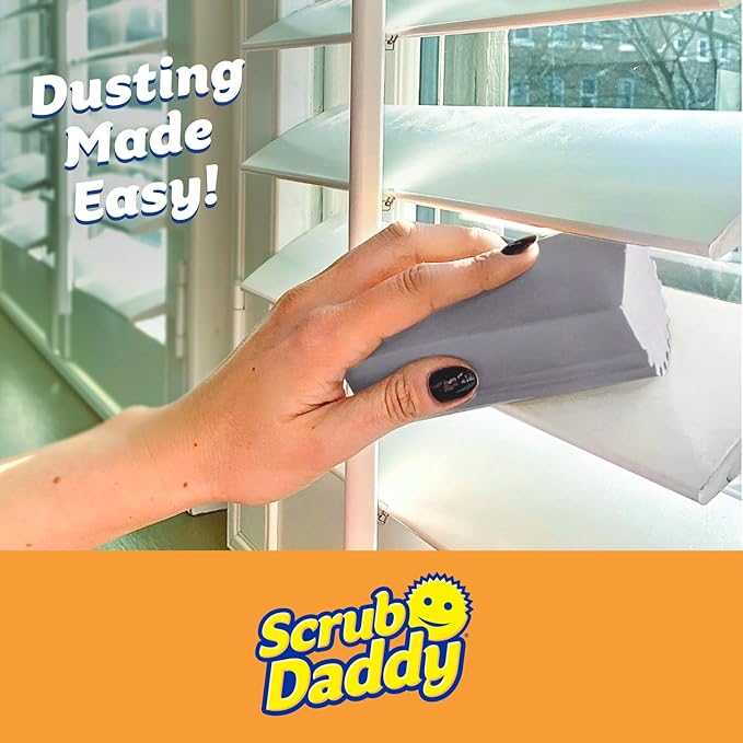 Scrub Daddy Damp Duster Sponge &amp Towel Bundle - 4 Dusting Sponges &amp 4 Damp Duster Towels - Swipe &amp Polish Blinds Baseboards Furniture &amp More (8 Piece Bundle)