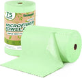 Microfiber Cleaning Cloths Roll 75 Pack Tear Away Microfiber Towels Roll 12 x 12 Lint Free Rags Reusable Cleaning Cloths Washable Scratch FreeUltra Absorbent Dish Rags(Green)