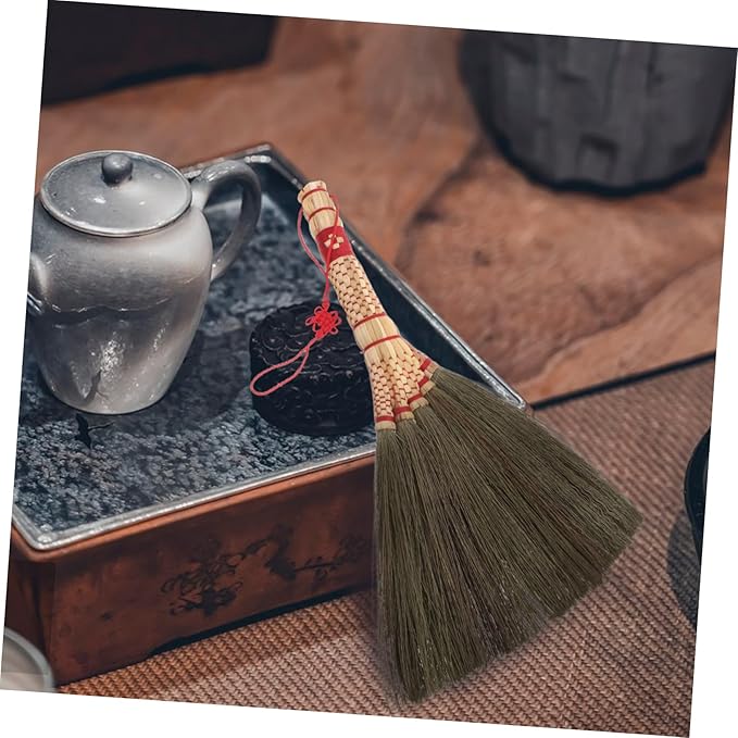 CHILDWEET Tabletop Cleaning Broom Mini Grass Broom Hand Sweeper Soft Bristle Brush Desk Brush