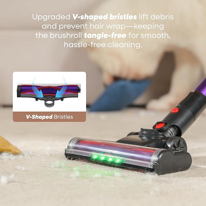 UNINELL HOME UV2 Cordless Vacuum Cleaner 48000Pa/550W Vacuum Cleaners for Home Lightweight Stick Vacuum with 65Mins Runtime Self-Standing&ampWall Mount Charging Tangle-Resistant Vacuum for Pet Ha
