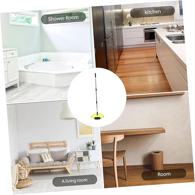 Hand Push Floor Sweeper Dustpan and Trash Bin 360° Rotating Cleaning Mop for Multi-Surface Use Random Color
