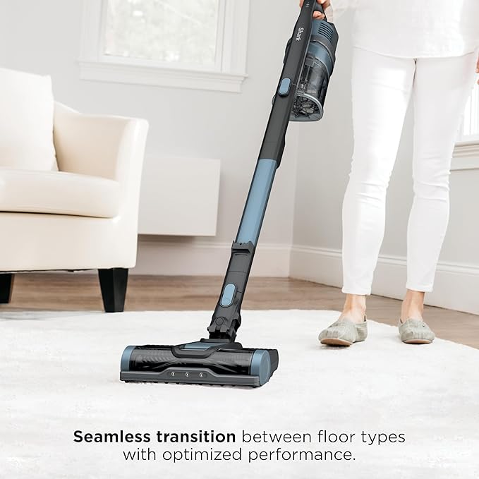 Shark Pet Cordless Stick Vacuum with XL Dust Cup LED Headlights Removable Handheld Vac Crevice Tool Portable Vacuum for Household Pet Hair Carpet &amp Hard Floors 40min Runtime Ice Blue IX141