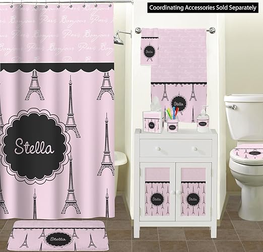 Personalized Paris &amp Eiffel Tower Waste Basket - Double Sided (Black)