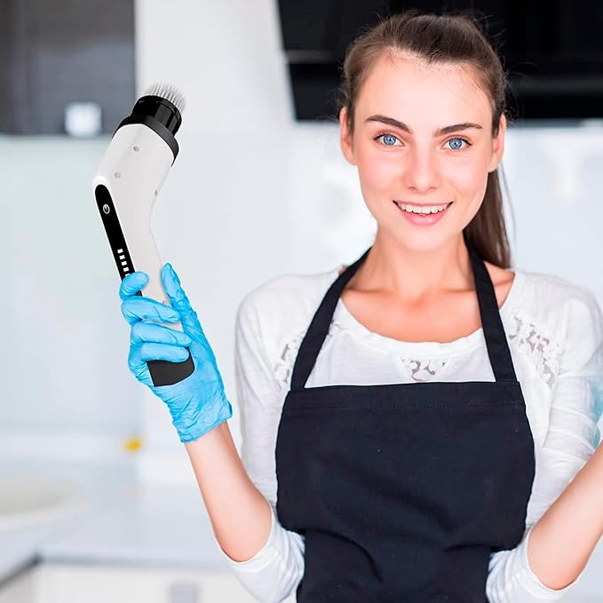 7-in-1 Electric Bathroom Scrubbing Brush 2500 mAh. Telescopic Bathtub Scrubber with Long Handle. Powerful Electric Bathtub Scrubber. Portable Power Brush for Cleaning Bathroom Kitchen Car