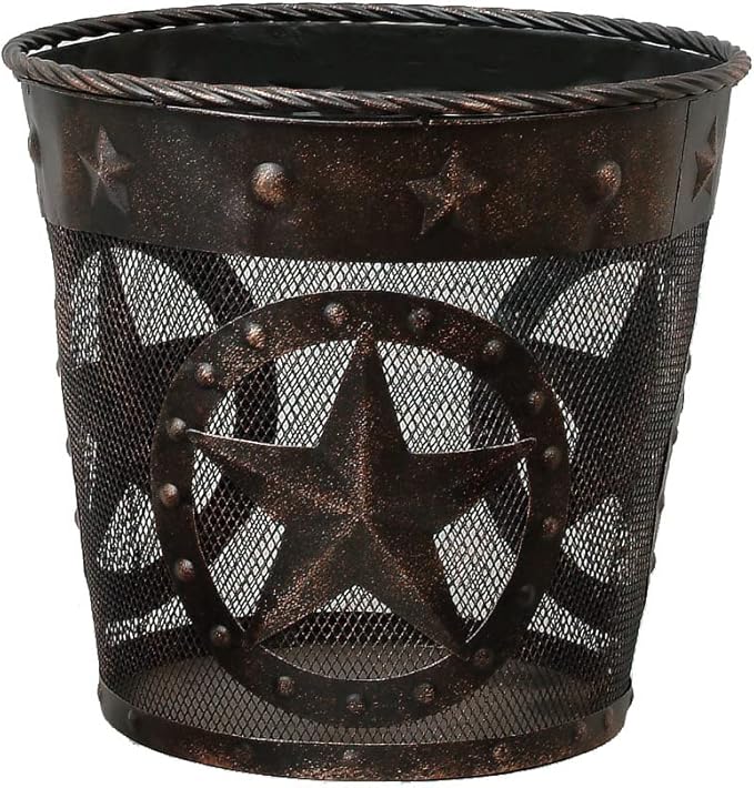 BLACK FOREST DECOR Stars &amp Studs Metal Waste Basket