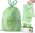 SUPERBIO 13 Gallon Compostable Drawstring Kitchen Waste Bag 49.2 Liter 30 Count1 Mil Heavy Duty Food Scrap Bags BPI Seedling and OK compost INDUSTRIAL