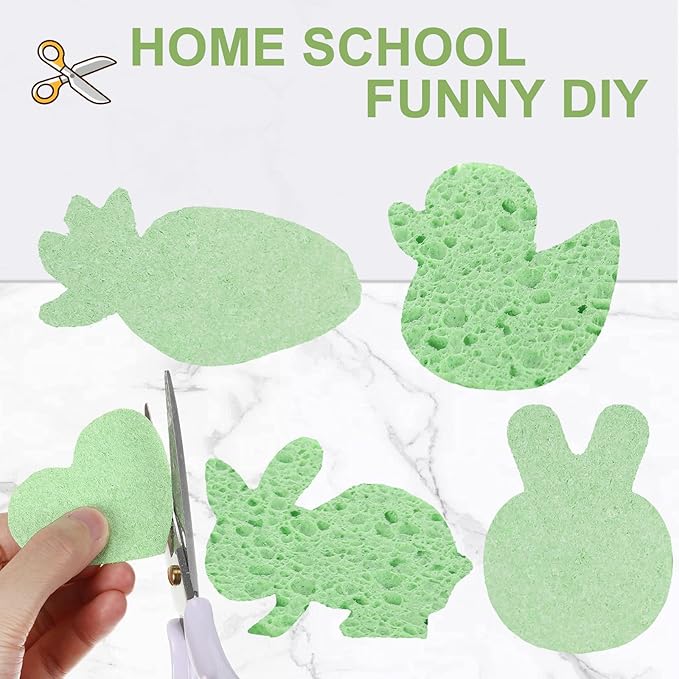 Zhengmy 100 Pieces Sponges Kitchen Compressed Sponges Bulk Natural Dish Sponge Compressed Wood Pulp Cleaning Sponge Without Scratching for Kitchen Bathroom 3.9 x 2.4 x 0.12 Inch (Green)