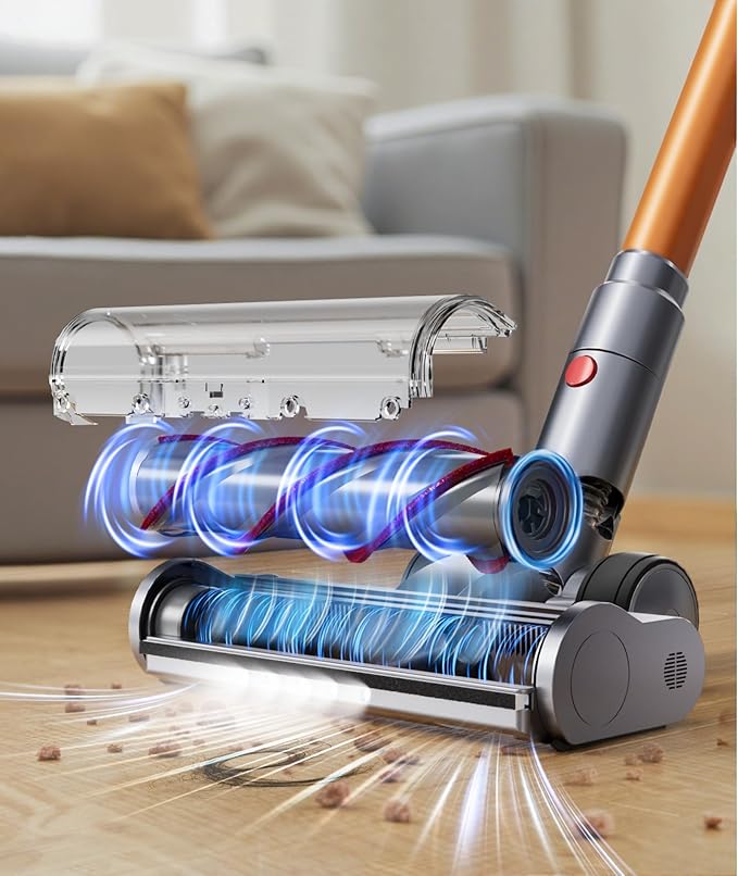 Cordless Vacuum Cleaner 650W 55KPA 70Mins Vacuum Cleaners for HomeStick Vacuum with Self-Standing Wall Mount Dock 3.3Ft HoseAromatherapy Household Vacuum for Pet Hair/Carpets/Hardwood（X7A Pro）