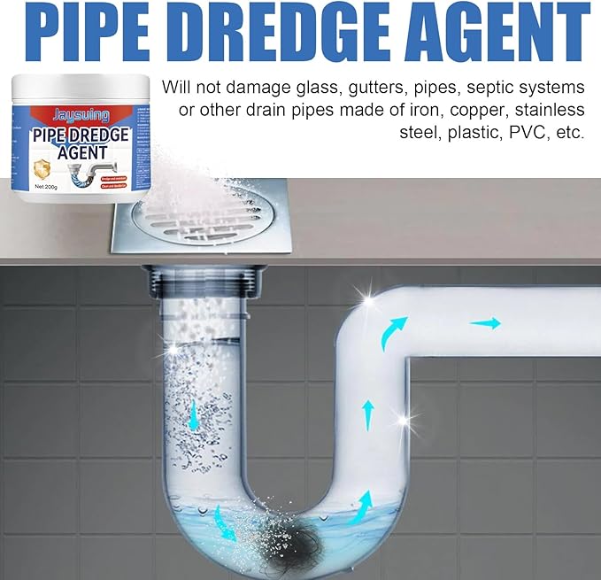 Drain Cleaner - Unclog Kitchen Sink Bathroom Drain Toilet Hair &amp Grease Remover Deodorizer Safe for All Pipes(2PCS)